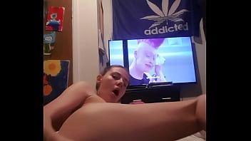 Preview 2 of Using Strapless Dildo On Man - Slutty Whore From Canada Plays With Her Tight Cunt