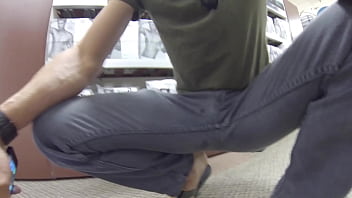 Preview 1 of Nylon Hand Cum - Wetting my jeans in a mall