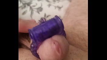 Preview 2 of Lol Mas Son - Precumming using my Purple Vibrating Cockring