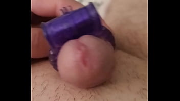 Preview 4 of Lol Mas Son - Precumming using my Purple Vibrating Cockring