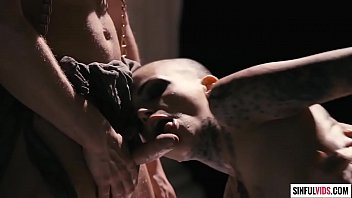 Preview 4 of Pussy Poppin - Bald tattooed slut Leigh Raven sex fantasy gangbang - Fallen 2 Scene 4