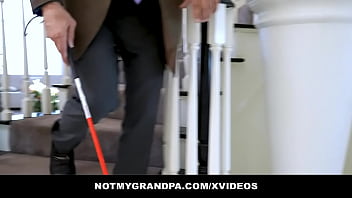 Preview 1 of Petite Tee Big Cock - Horny Old Man Fakes Blindness And Spies On Hot Grand StepDaughter Ava Madison