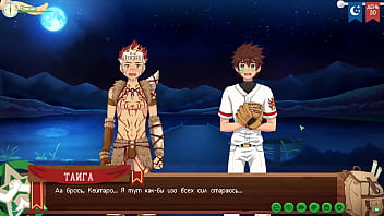 Preview 4 of Amateur Gay Sling Breeding - Game: Camp of Friends,  Path 2,  Episode 57 - A frank conversation with Taiga (Russian voiceover)