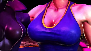 Preview 3 of Latina Culona Sexy - Juri &amp_ Chun li shake their giant asses