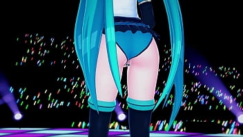 Preview 1 of Sexy Hunting - Hatsune Miku Fingers herself Live Onstage,  then Gets POV Fucked in Front of Crowd. Hentai.