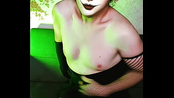 Preview 4 of Youthful Goddes - A Boy In A Girl Goth Outfit Extra Mini Dress Big White Ass Big Butt Sissy Booty Shemale Cute Trans Sli