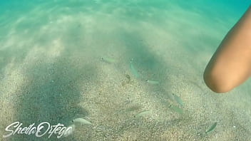 Preview 1 of Tamil Sex Party - SEX ON THE BEACH,  INSIDE WATER WITH A FAN - SHEILA ORTEGA