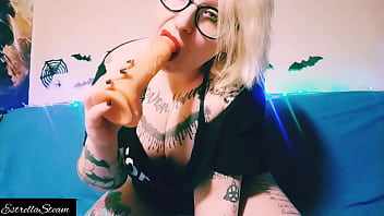 Preview 1 of Boy Forced To Girl Hard Buty - Sucking a dildo while I get horny