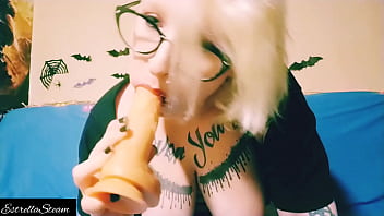 Preview 4 of Boy Forced To Girl Hard Buty - Sucking a dildo while I get horny