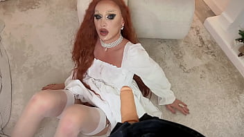 Preview 4 of Hedifvfiy - redhead slut sissy sucks big cock