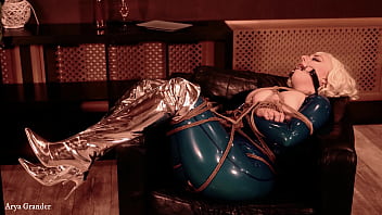 Preview 1 of Mom And Dad Indian - Bondage in Latex MILF Gag FREE porn video (Arya Grander)