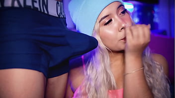 Preview 3 of Indian Rap With Wife - Blonde college student with a cute face stimulates her boyfriend&#039_s cock over his boxer shorts