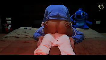 Preview 3 of Vabi Ji Ka Xxx - Femdom fuck his ass in a cowgirl position. Pajamas strapon pegging