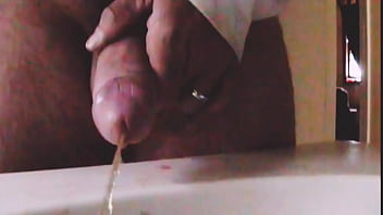 Preview 4 of Smoking Ebony Thik Girls - Big dick pissing in the sink