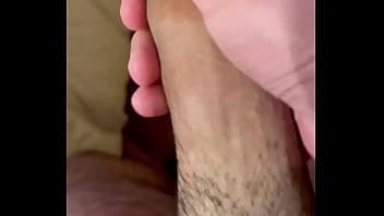 Preview 2 of Outdor Desk - Jerking off big uncut veiny cock until cumshot