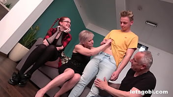 Preview 2 of Wwwsex Youngher And Momcom - Sweet family teaches new boyfriend how to BI