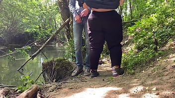Preview 4 of Seachvergin Teensex - Slutty MILF with a huge sexy ass pisses in nature and holds my cock