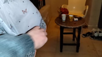 Preview 2 of Thai Tiny U15 - Risky blowjob at Egypt hotel balkony and shower after cum in mouth