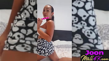 Preview 3 of Ooh Yes Mommy Com - Asian teen with big tits Joon Mali posed and fucked herself with sex toys