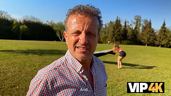 Preview 1 of Duo Blowjob Of One Lucky Cock - VIP4K. Pond Cheating