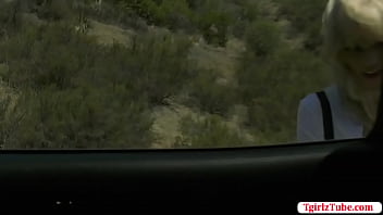 Preview 1 of Amelia Onyx Anal - Bald guy fucks the ass of TS hitch hiker