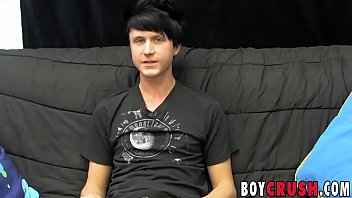 Preview 3 of Supper Pritey - Young gay man jerks off his giant dick during an interview