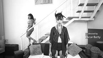 Preview 2 of Lyra Lovell - Goth-Daped #2 : Qween Goddess catches SAYURI doing dark rituals,  fist and let big cocks DAP her (3on2,  DAP,  DP,  Anal,  ATM,  fisting,  monster cock,  wicca,  rituals,  smoke fetish) OB260