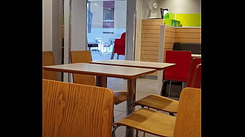 Preview 1 of Seesher Squirt - Flashing boobs in restaurang