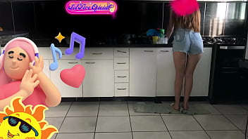 Preview 4 of Excesive Balls And Dick - Let me tidy up your kitchen? -Part 02- Sol Megan Fire
