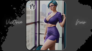 Preview 2 of Thelugu Sex Viodis - AI: Vibrant blue hair and dark glasses DOMINATRIX - Part 4 - Waifu Models #003