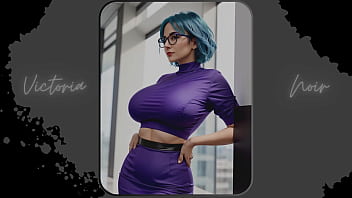 Preview 1 of Thelugu Sex Viodis - AI: Vibrant blue hair and dark glasses DOMINATRIX - Part 4 - Waifu Models #003