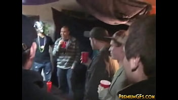 Preview 1 of Ball Gag Anl - Horny Sexy Babe enjoying herself in a Party,  showing her tits.