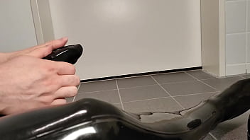 Preview 2 of Seek Paik Hd Bf Videos New - Changing the chunky platform high heel boots while wearing shiny latex - ASMR
