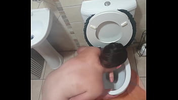 Preview 1 of Animals Having Sex - Human toilet drinks piss and licks dildo dipped in toilet