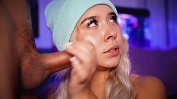Preview 1 of X Caf - College girl makes a living sucking her boyfriend&#039_s cock online