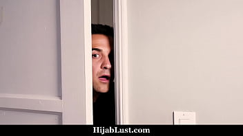 Preview 1 of Brutal Tit Needel - Hijab Girl Invites Her American Boyfriend to Have Some Sneaky Fun - Hijablust