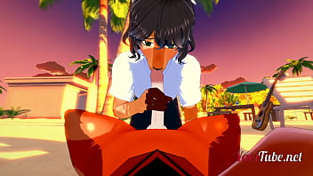 Preview 1 of Showervsex - Furry Yiff Yaoi Hentai 3D- 2 Dogs Blowjob in a beach with cum in his mouth - Hard Sex Animation Gay