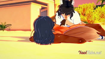 Preview 4 of Showervsex - Furry Yiff Yaoi Hentai 3D- 2 Dogs Blowjob in a beach with cum in his mouth - Hard Sex Animation Gay