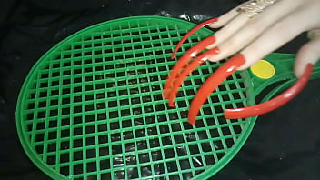 Preview 2 of Reesha Sexmalayalam - Lady L extreme long red nails (video short version)