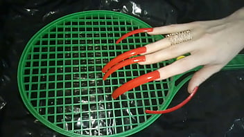 Preview 4 of Reesha Sexmalayalam - Lady L extreme long red nails (video short version)