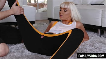 Preview 2 of Hermana Mama Y Hijo - Stepson helps Stepmom with stretching