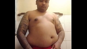 Preview 1 of Fuse Movie - Brij Jerks Off &amp_ Cums In His Hand Whilst Wearing A Red Boxer Briefs In His Home Bathroom