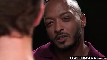 Preview 1 of Mom Dad Douter Sex - Ebony Director Bareback Fucks New Crew Member - HotHouse