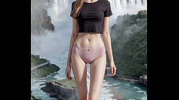 Preview 3 of Julia Jav Vlxx - Sexy ladies having fun in front of the waterfalls in their Underwear.
