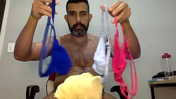 Preview 2 of Pornteen Jepang - Danielshowsoff - Live 1 - Showing my Thong Collection and making a new Loincloth,  Fundoshi,  Langot