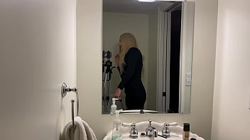 Preview 1 of Boss Rape Seceretary - Blonde Crossdresser Flashes Panties