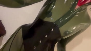 Preview 3 of Hot Sexy Bf Blue Film - Last nights fetish party outfit!