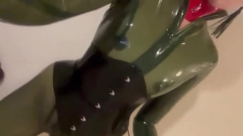 Preview 1 of Hot Sexy Bf Blue Film - Last nights fetish party outfit!