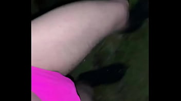 Preview 2 of Milf Romace - slut task pink panties cock cage walking in park
