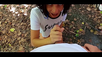Preview 4 of Xxx Sexes Vides - POV Blowjob and handjob in the Public park till cum in mouth